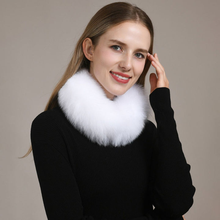 Women’s Real Fox Fur Collar Scarf Genuine Plush Winter Neck Warmer Wrap