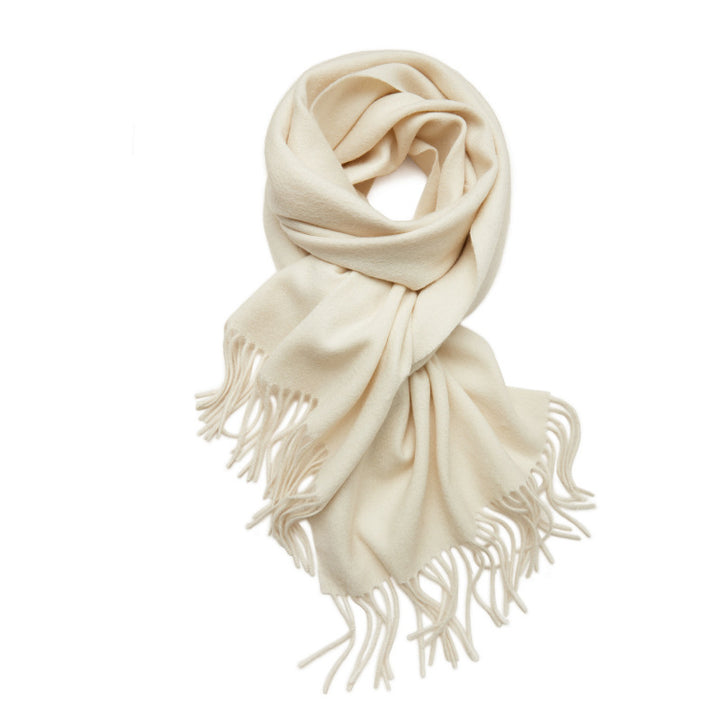 Basic Solid Color Long Cashmere Scarf with Tassels