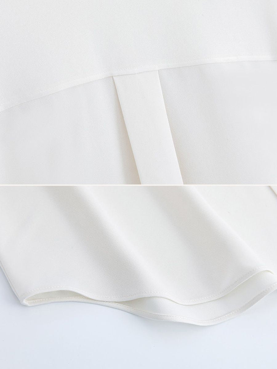 30 Momme Women’s Silk Crepe Utility Shirt with Flap Pockets