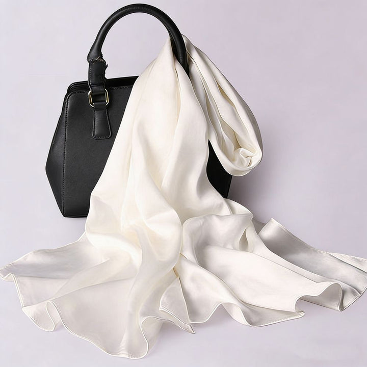 69" x 21" Classic Solid Color 100% Mulberry Silk Long Scarf for Women