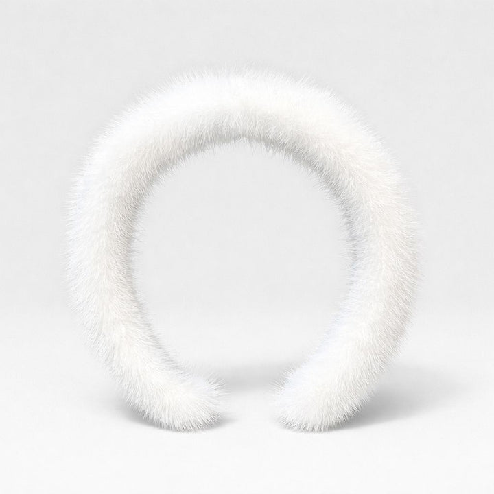 Elegant Real Mink Fur Headband for Women Soft Fuzzy Hairband Hair Accessory