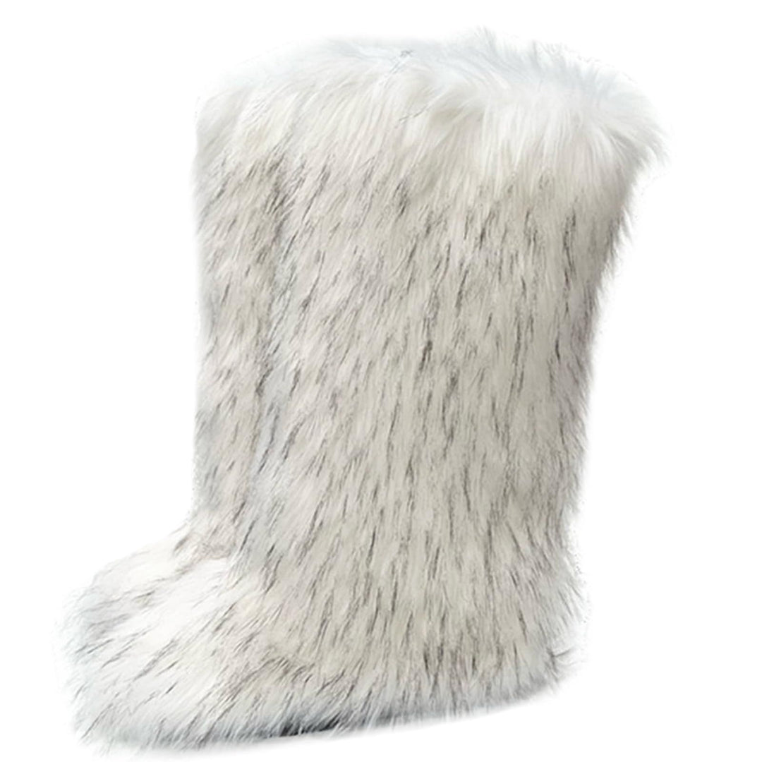 Womens Faux Fur Boot Winter Fluffy Long Furry Boots for Girls Outdoor Fuzzy Knee-High Boots