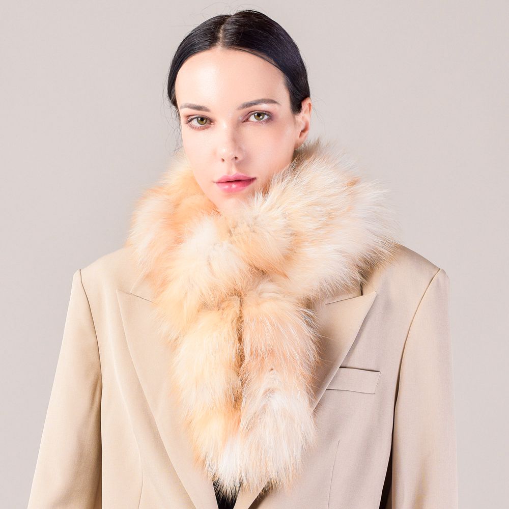 Genuine Fox Fur Scarf Luxe Fluffy Winter Neck Wrap