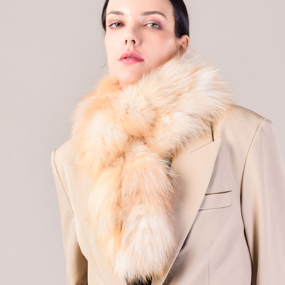 Genuine Fox Fur Scarf Luxe Fluffy Winter Neck Wrap