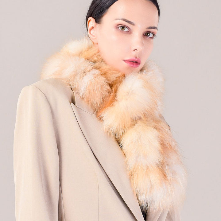 Genuine Fox Fur Scarf Luxe Fluffy Winter Neck Wrap