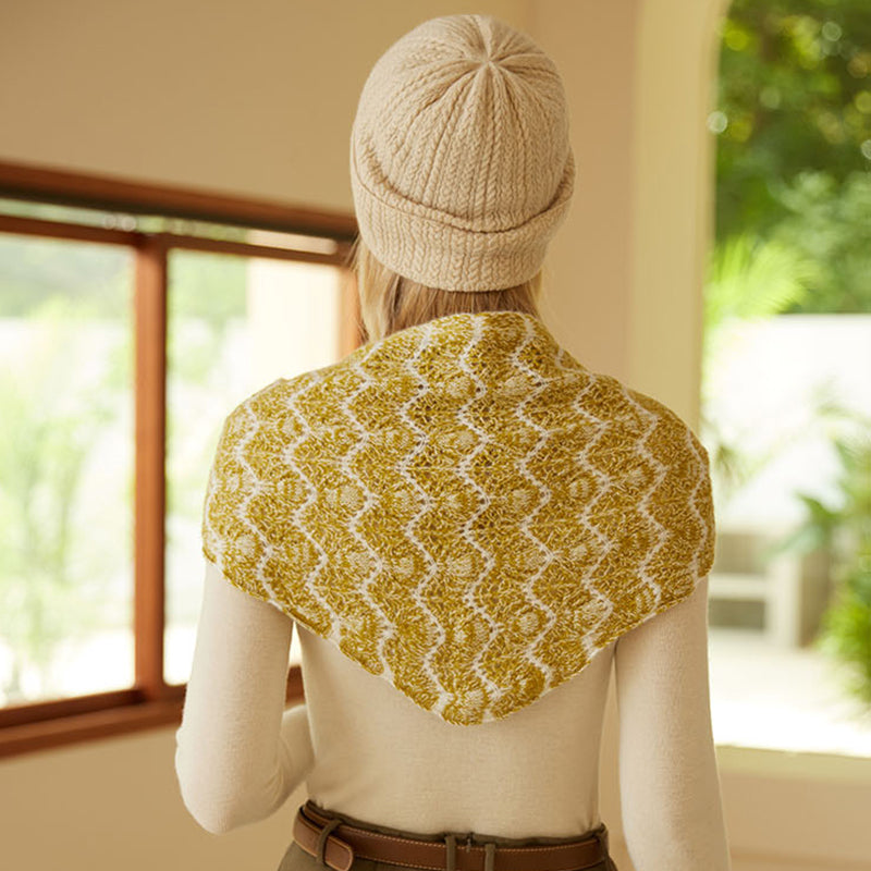 All Seasons Patterned Pure Cashmere Triangle Shawl Scarf