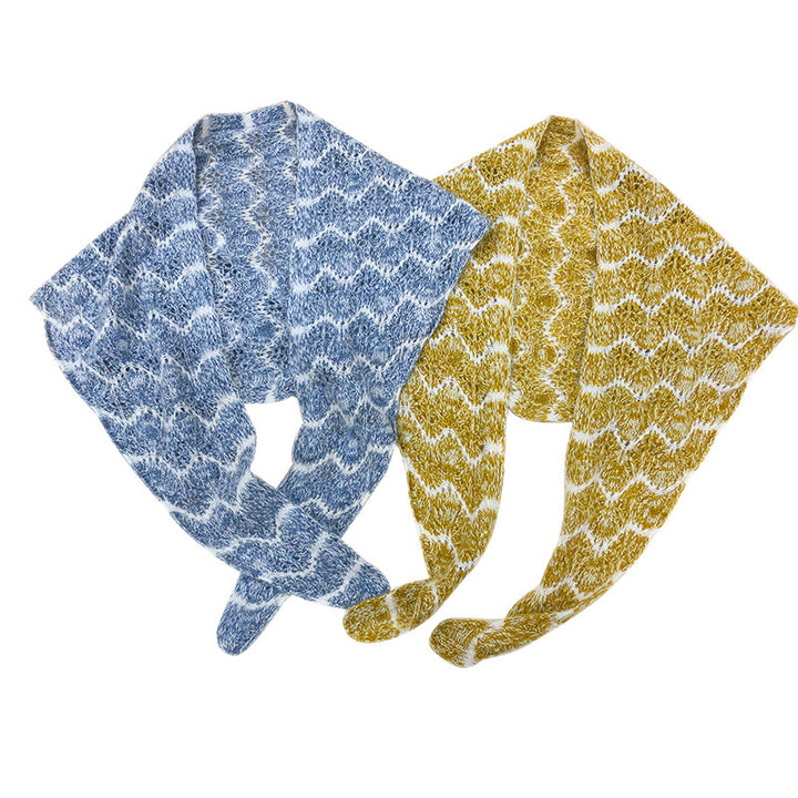 All Seasons Patterned Pure Cashmere Triangle Shawl Scarf