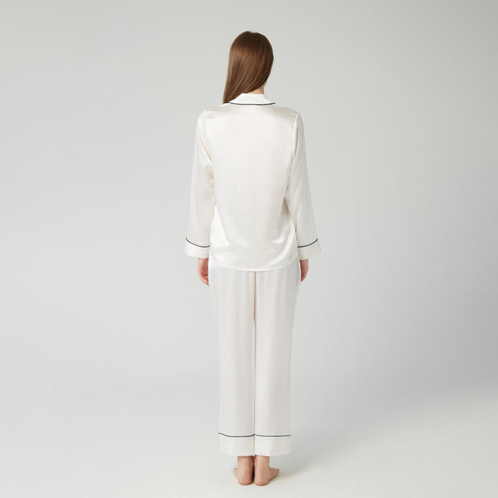 Double-Sided Silky Luxury Mulberry Silk Full-Length Pajama Set for Women LSP001