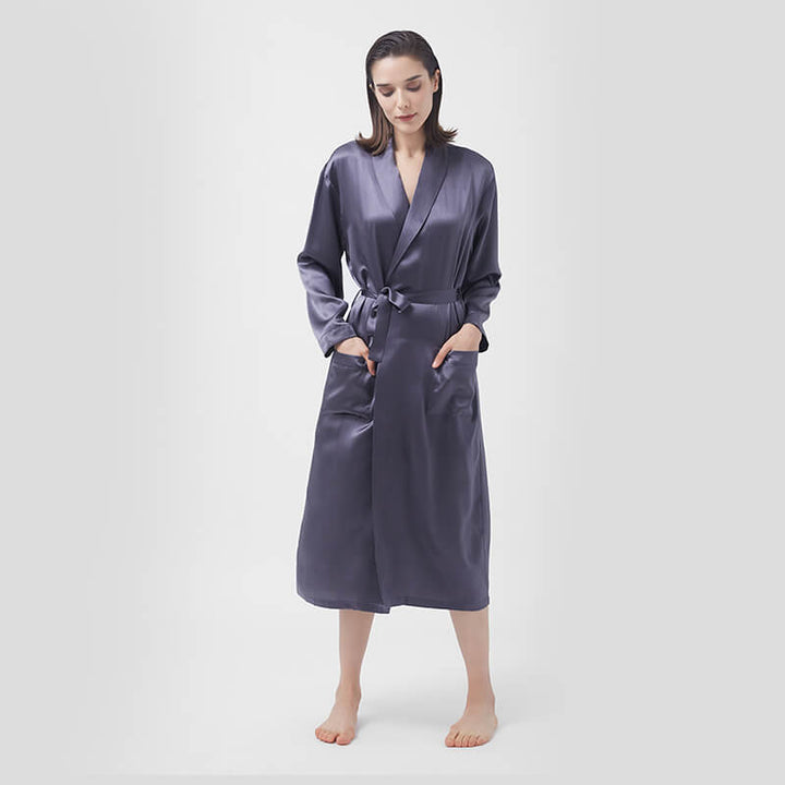 22 Momme Womens Luxurious Floor-Length Silk Robe LSP007