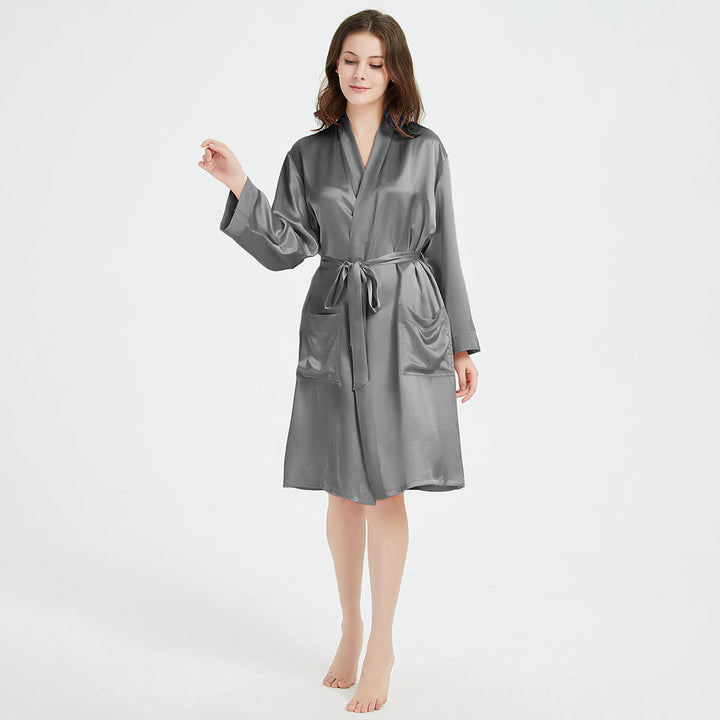 22 Momme Womens Classic Mid-Length Silk Robe LSP020