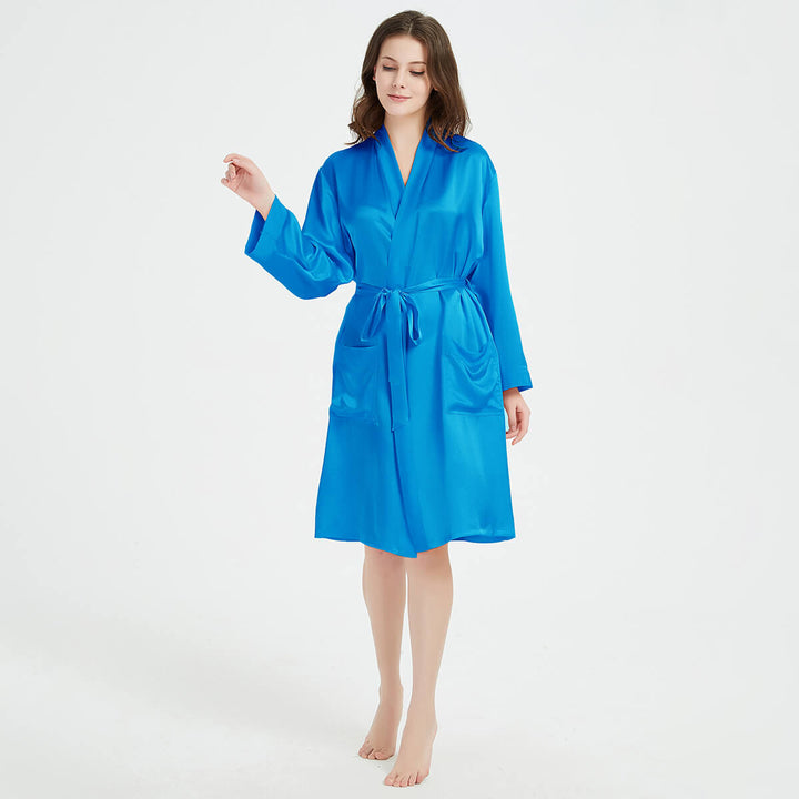 22 Momme Womens Classic Mid-Length Silk Robe LSP020