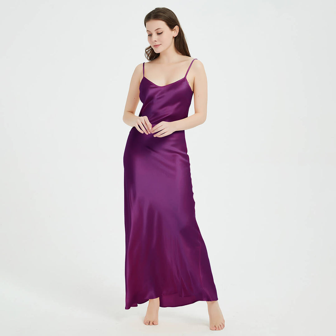 22 Momme Luxurious Floor Length Silk Nightgown Silk Evening Gown LSP015