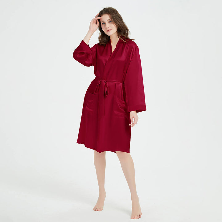 22 Momme Womens Classic Mid-Length Silk Robe LSP020