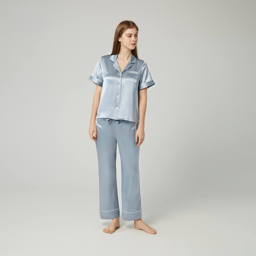 22 Momme Luxurious Short Sleeve Silk Pajama Set LSP003