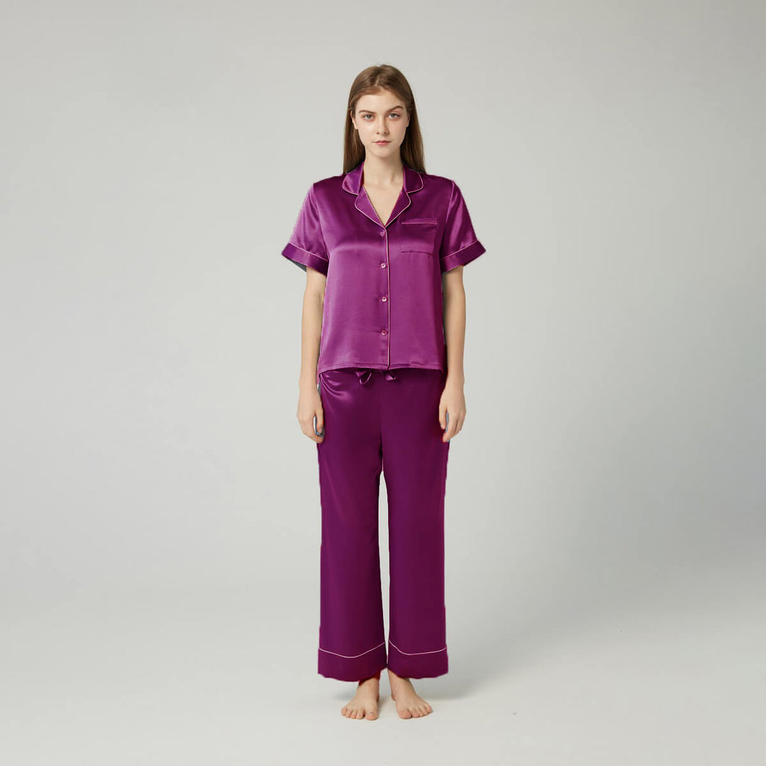 22 Momme Luxurious Short Sleeve Silk Pajama Set LSP003